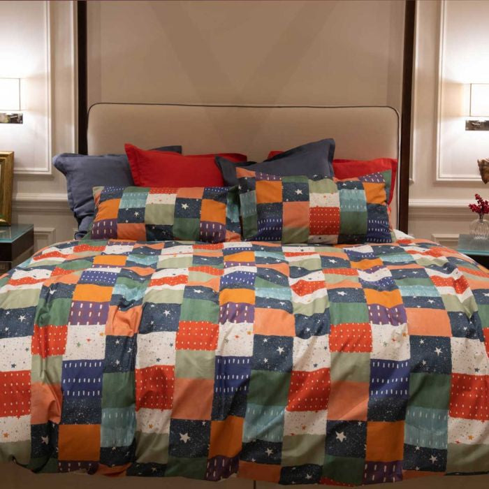 Completo letto matrimoniale Happy Cottage Tessitura Toscana Telerie