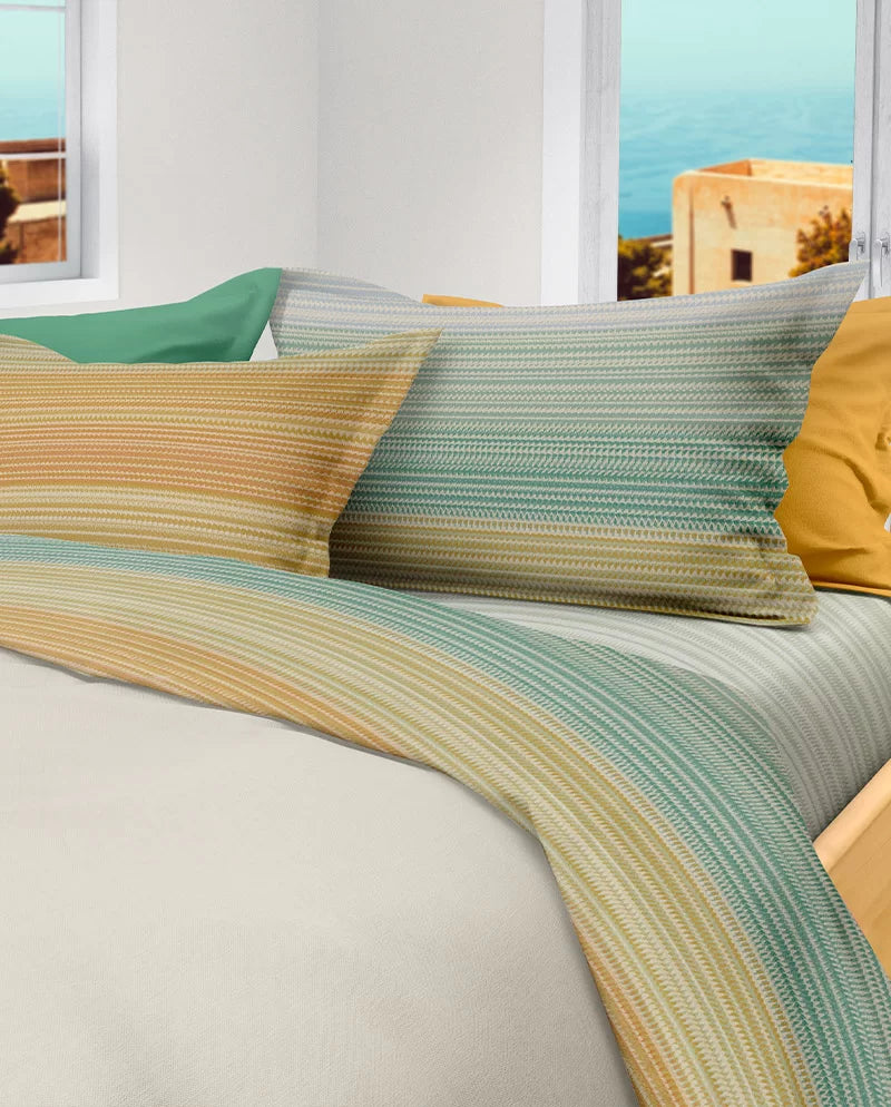 Completo letto piazza e mezzo Malaga Le Vie del Cotone var. Mango