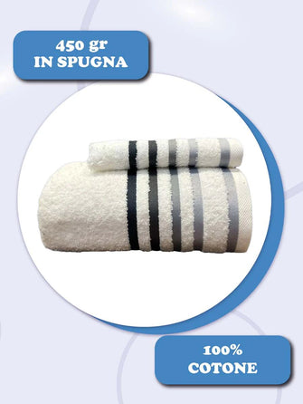 Coppia asciugamani Malizia Daltex bianco nero