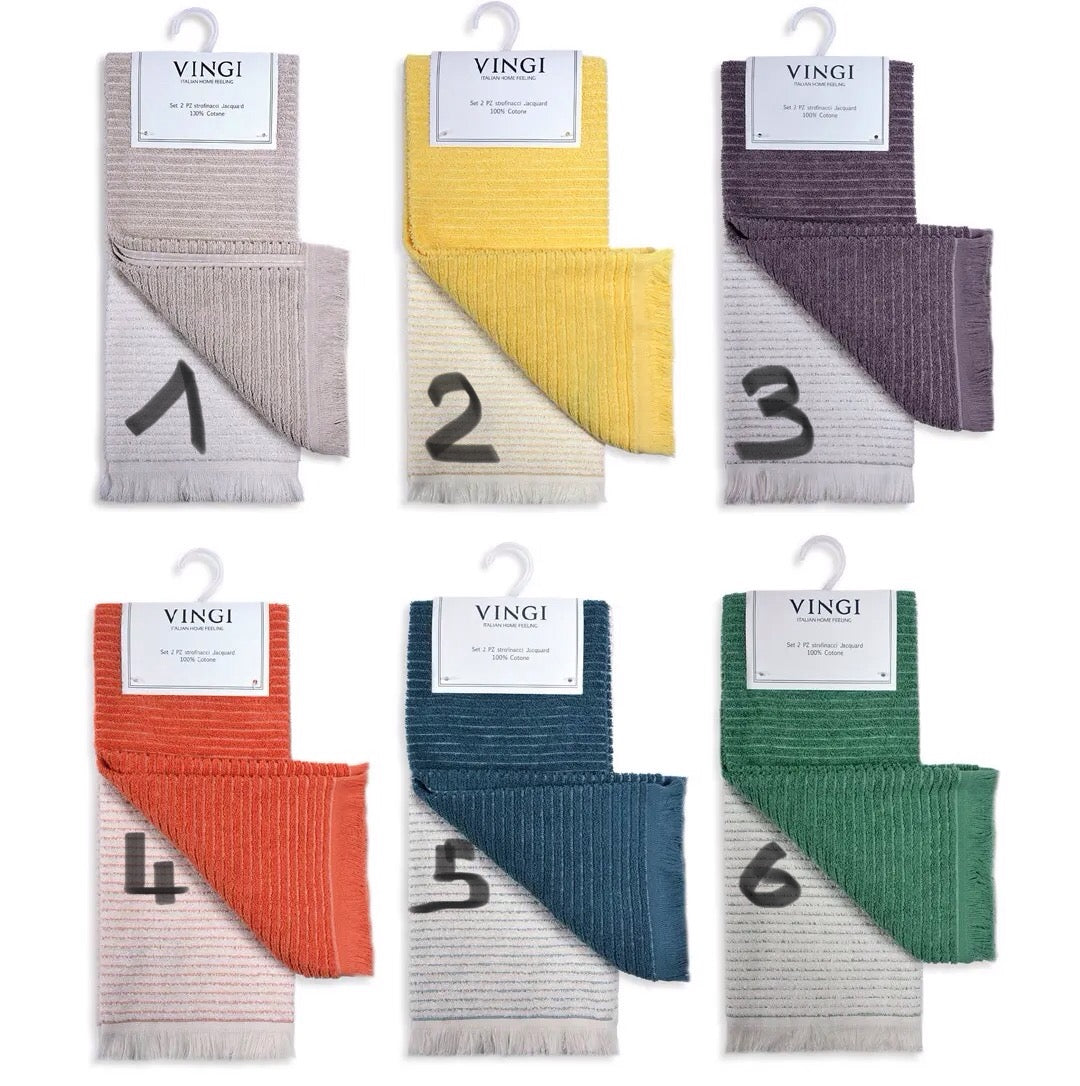 Set 2 strofinacci in spugna Jaquard var. 3Grigio