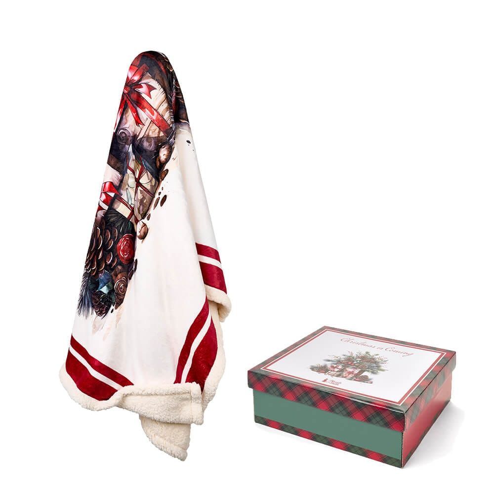 Plaid natalizio Christmas is Coming dis. Albero