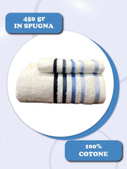 Coppia asciugamani Malizia Daltex Bianco Celeste