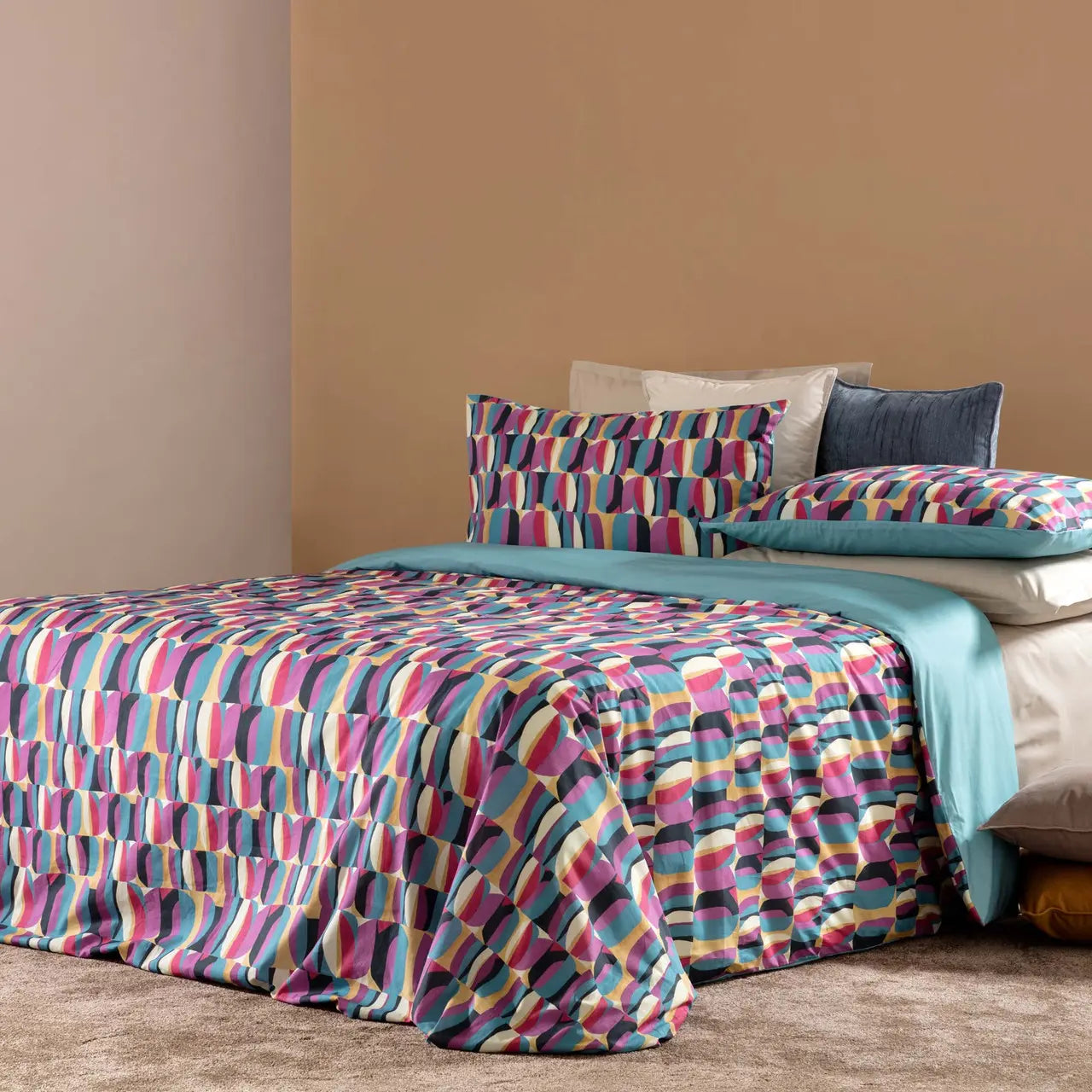 Parure copripiumino piazza e mezzo Gin Riviera var. Multicolor