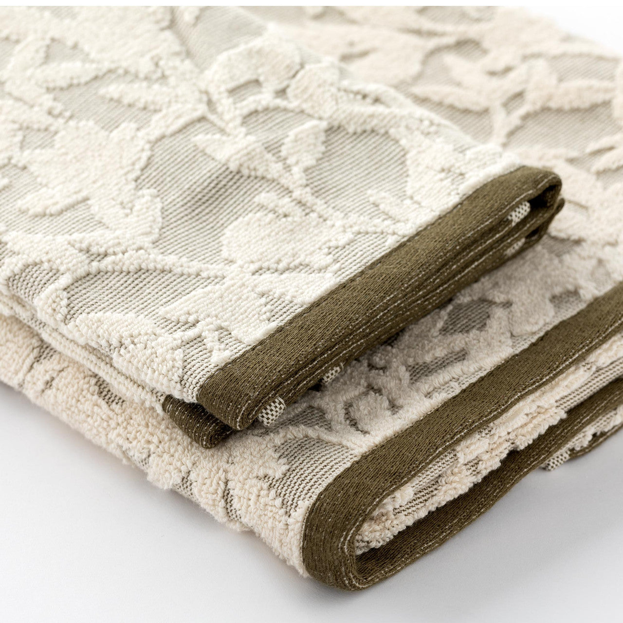 Coppia asciugamano 1 + 1 Flower Riviera var. Verde