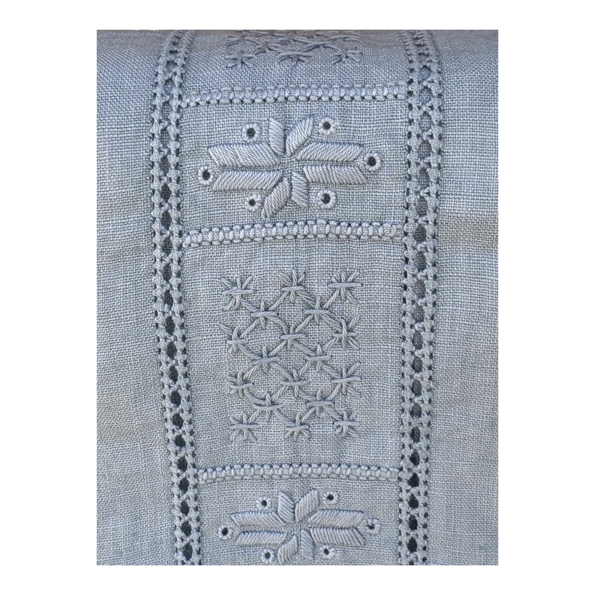 Set asciugamani 1+1 Puro Lino in Punto Antico var. Fiordaliso