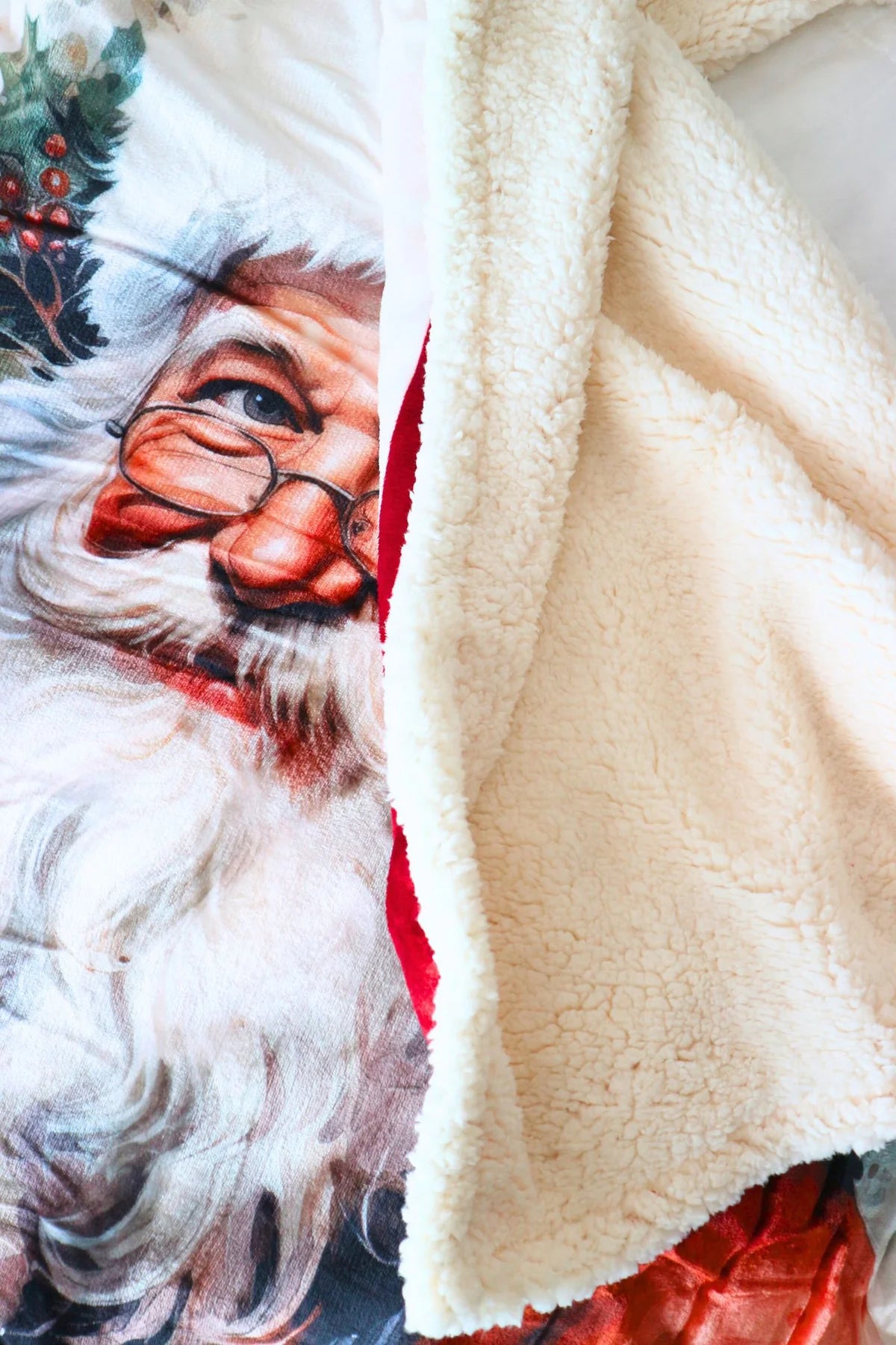 Plaid natalizio Christmas is Coming dis. Babbo Natale