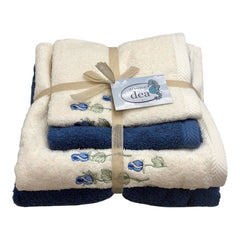 Set 4 asciugamani in spugna disegno Roselline Dea Home Collection.
