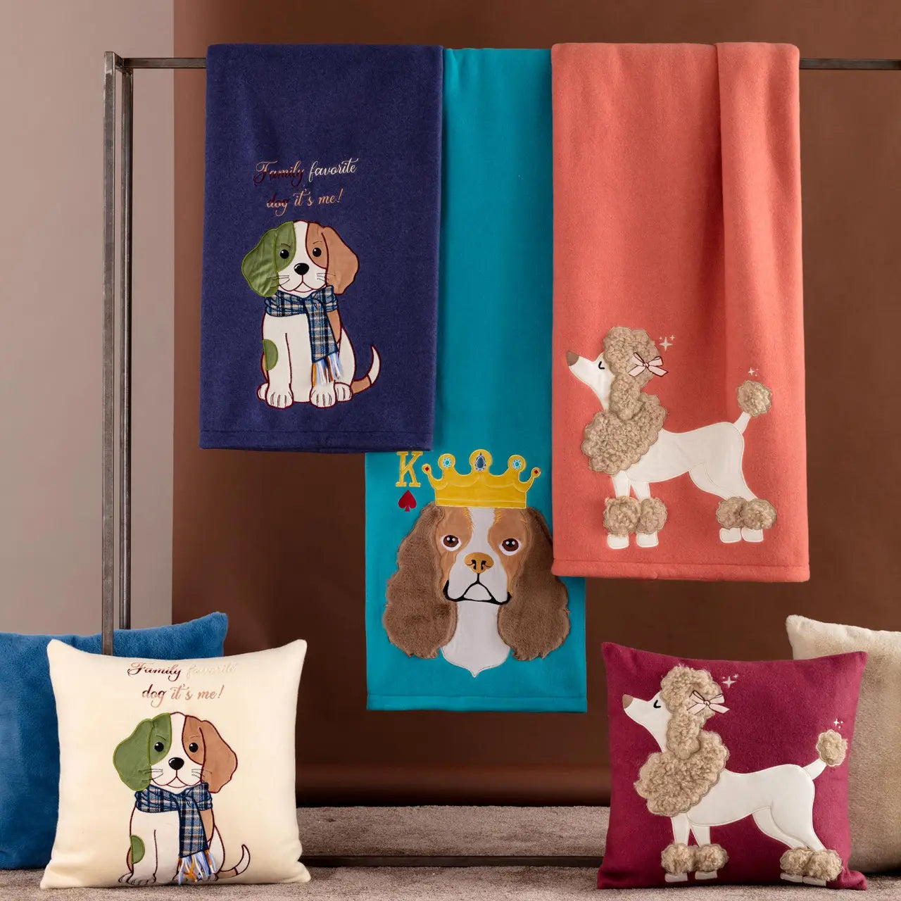 Plaid Paw ricamato Olivia Riviera var. Rosa loto