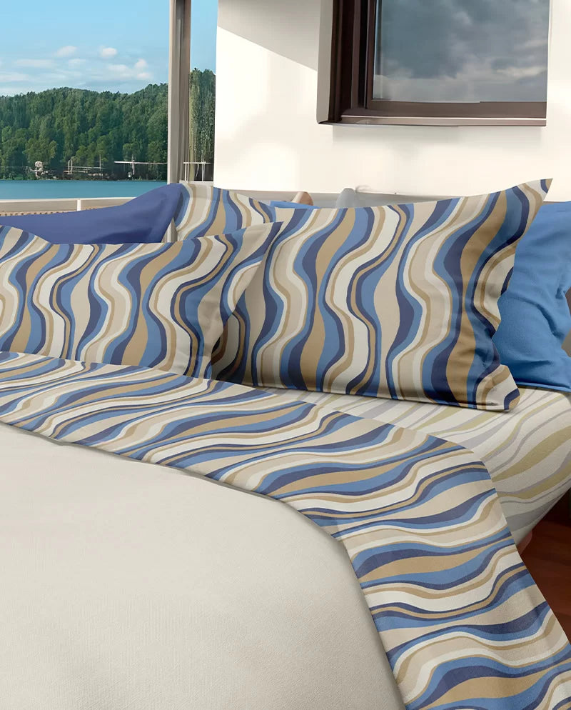 Completo letto piazza e mezzo Marc Le Vie del Cotone var. Albicocca