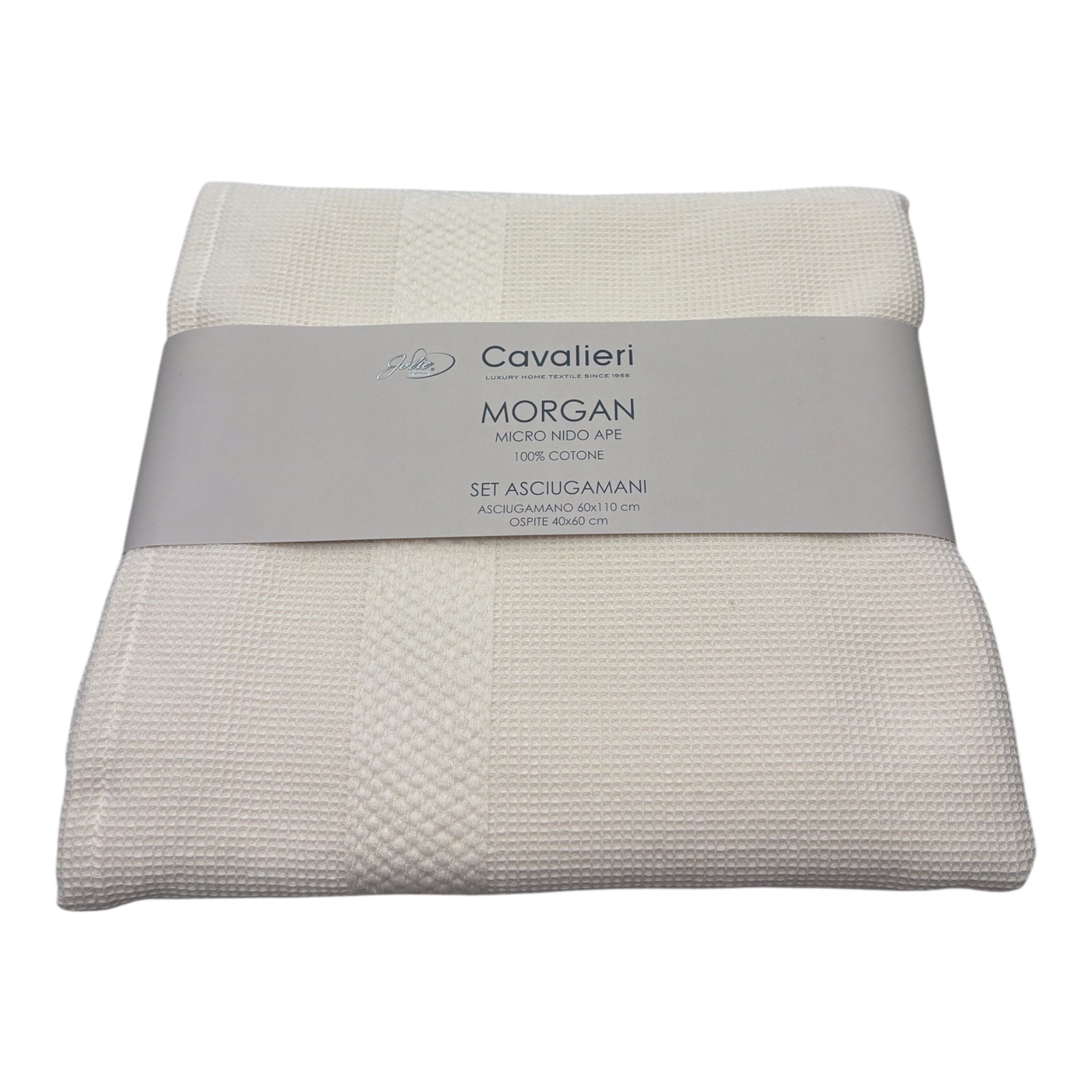 Set asciugamani 1+1 Nido d’ape Morgan Cavalieri var. Sabbia