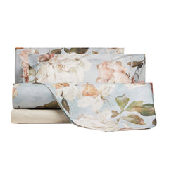 Completo lenzuola matrimoniale Vanity Flowers Mirabello var. Azzurro