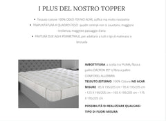 Topper matrimoniale in puro cotone