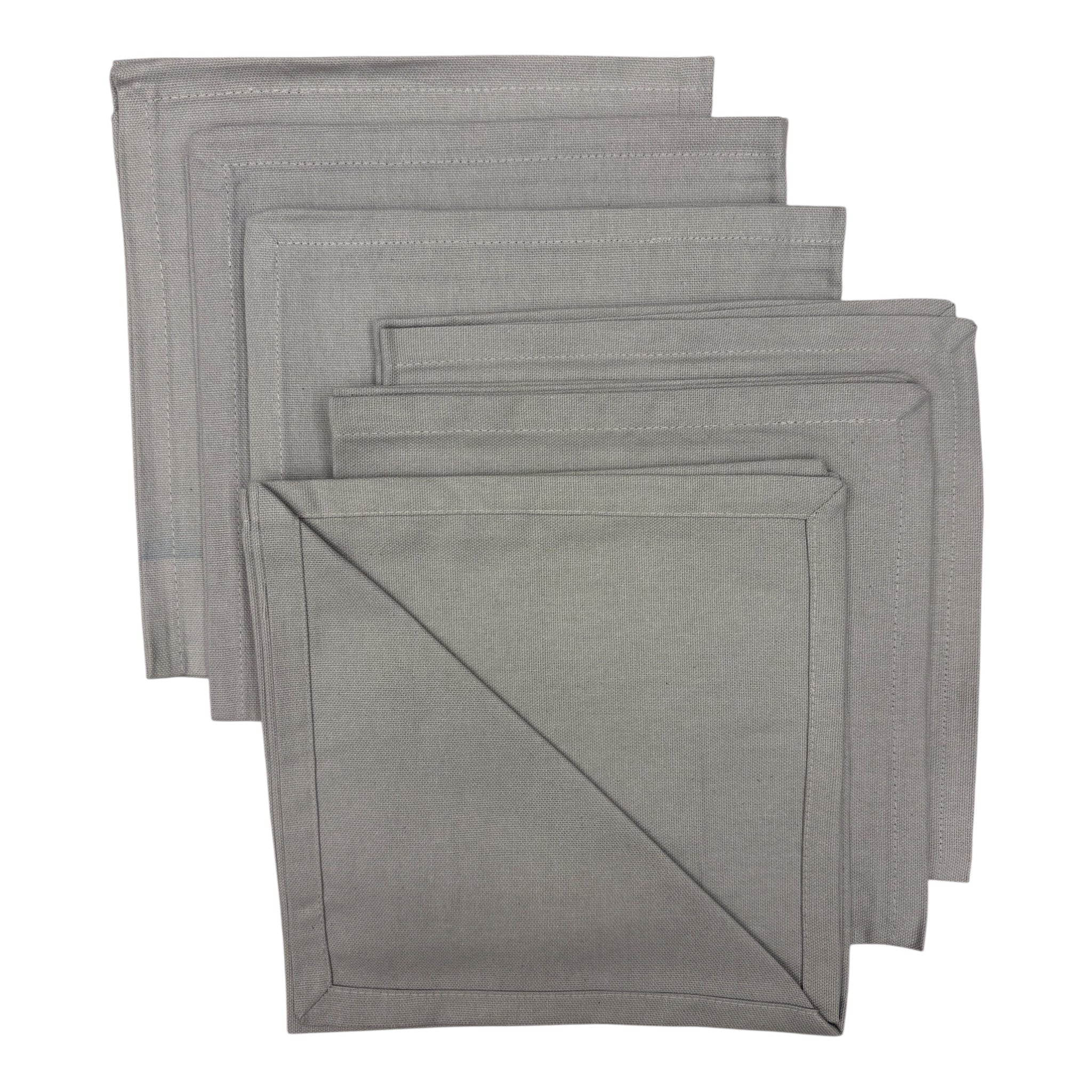 Set 6 tovaglioli in Puro Cotone var. Grigio Chiaro Cavalieri Home Textile