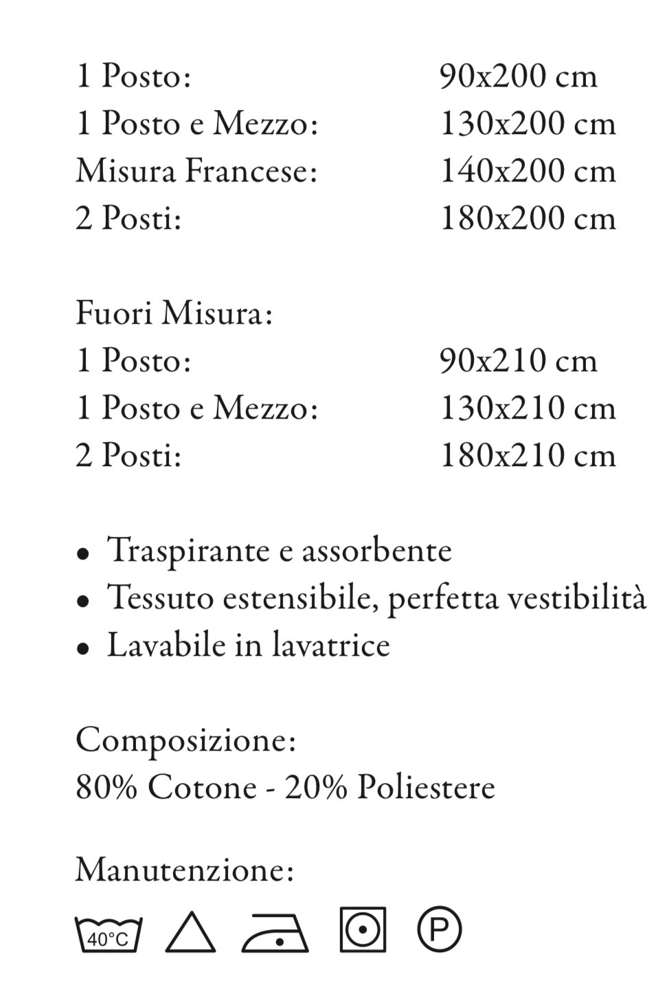 Coprimaterasso matrimoniale in spugna estensibile