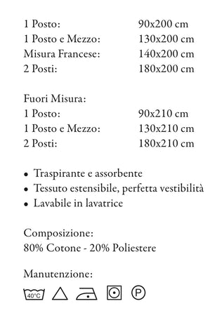 Coprimaterasso misura francese in spugna estensibile