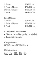 Coprimaterasso 1 posto e mezzo in spugna estensibile