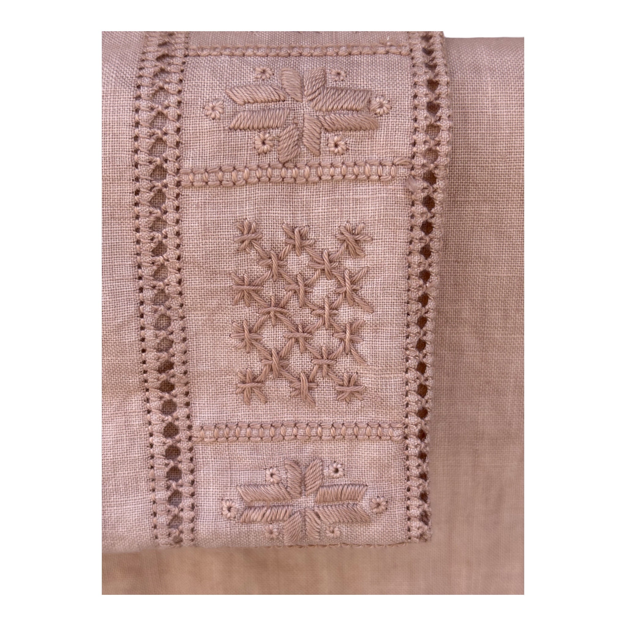 Set asciugamani 1+1 Puro Lino in Punto Antico var. Ortensia