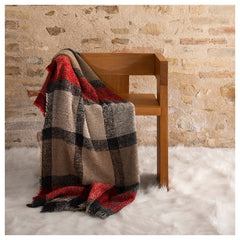 Plaid Bouclé Fazzini var. Cammello/Rosso