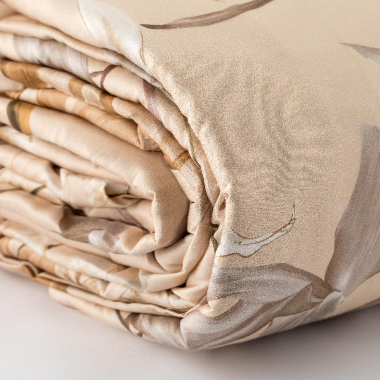 Parure copripiumino Preziosa Reveer in raso puro cotone var. Tortora