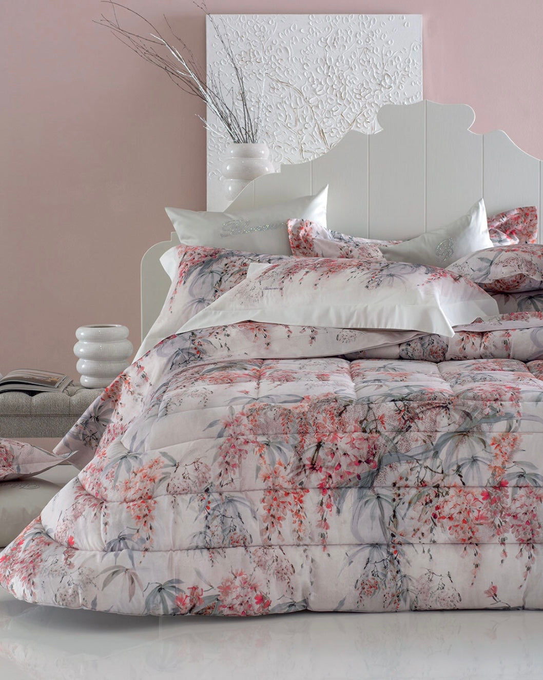 Trapunta matrimoniale Glicine | Blumarine | var. Corallo