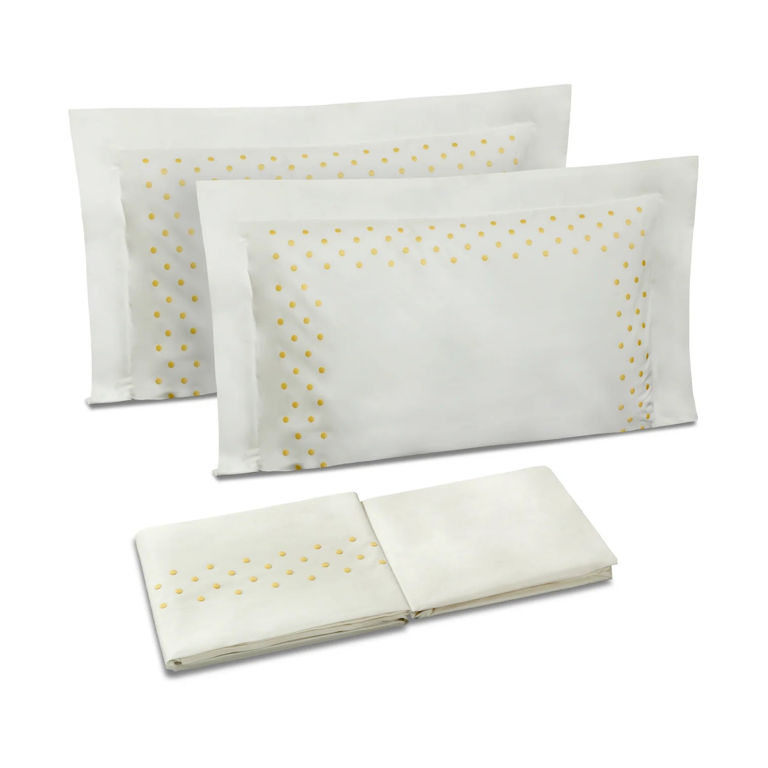 Completo letto ricamato Pois Dea Home Collection var. 61 giallo