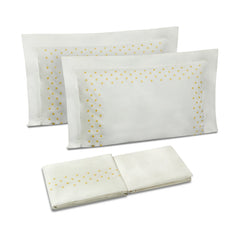 Completo letto ricamato Pois Dea Home Collection var. 61 giallo