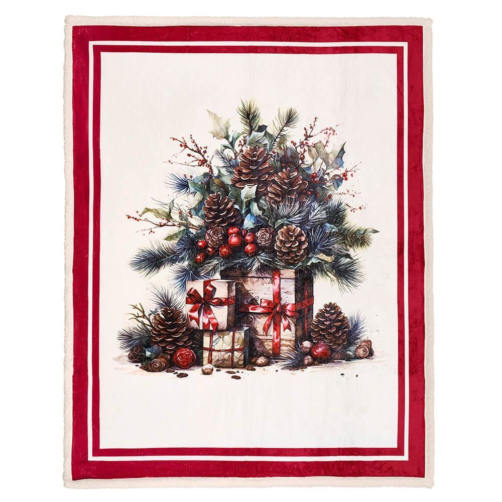 Plaid natalizio Christmas is Coming dis. Albero