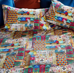 Completo lenzuola matrimoniale Brancaleone Carte Tessitura Toscana Telerie