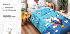 Completo letto singolo Peanuts Fly