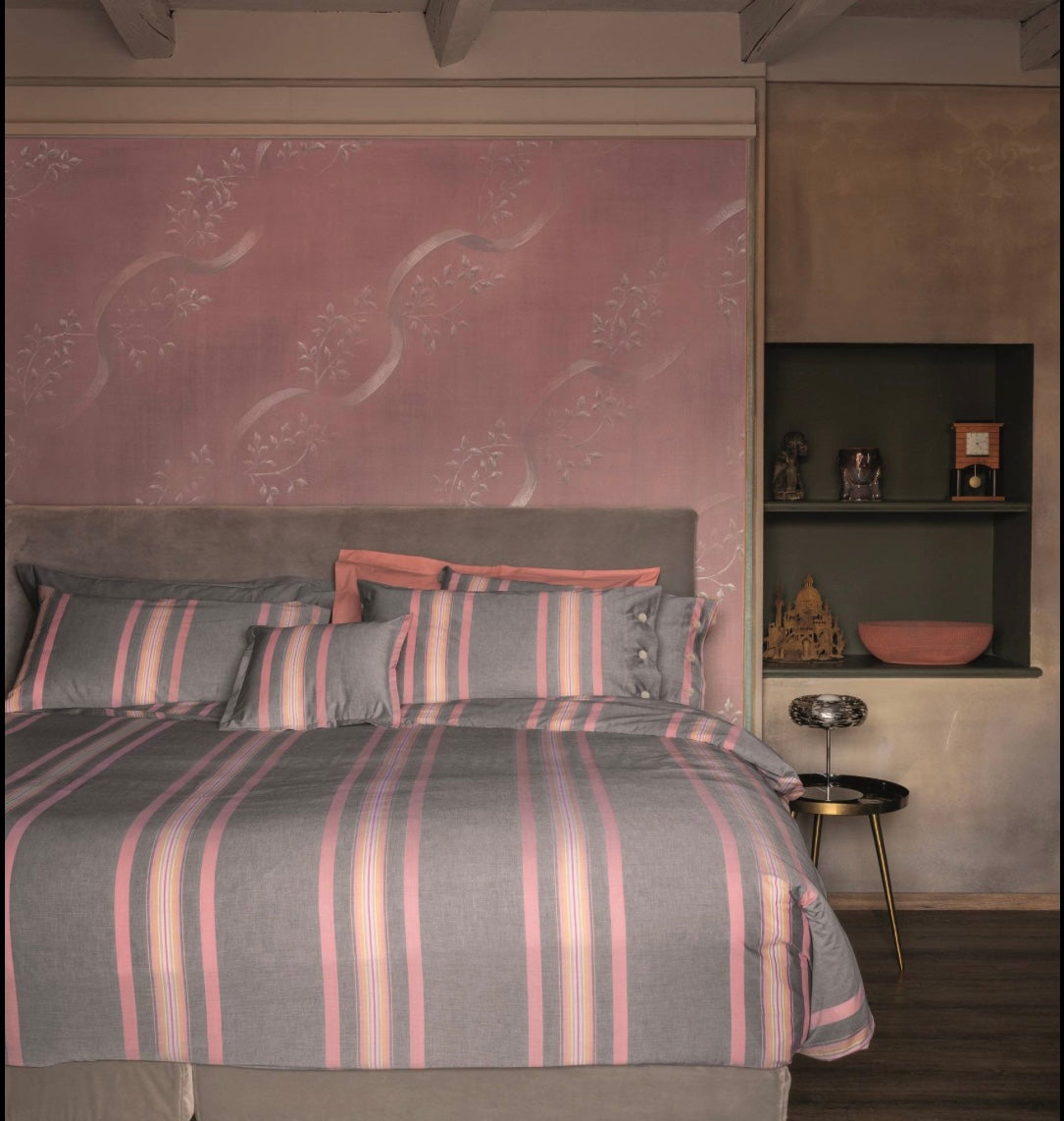 Completo Copripiumino Theo | Bossi | var.05 rosa grigio