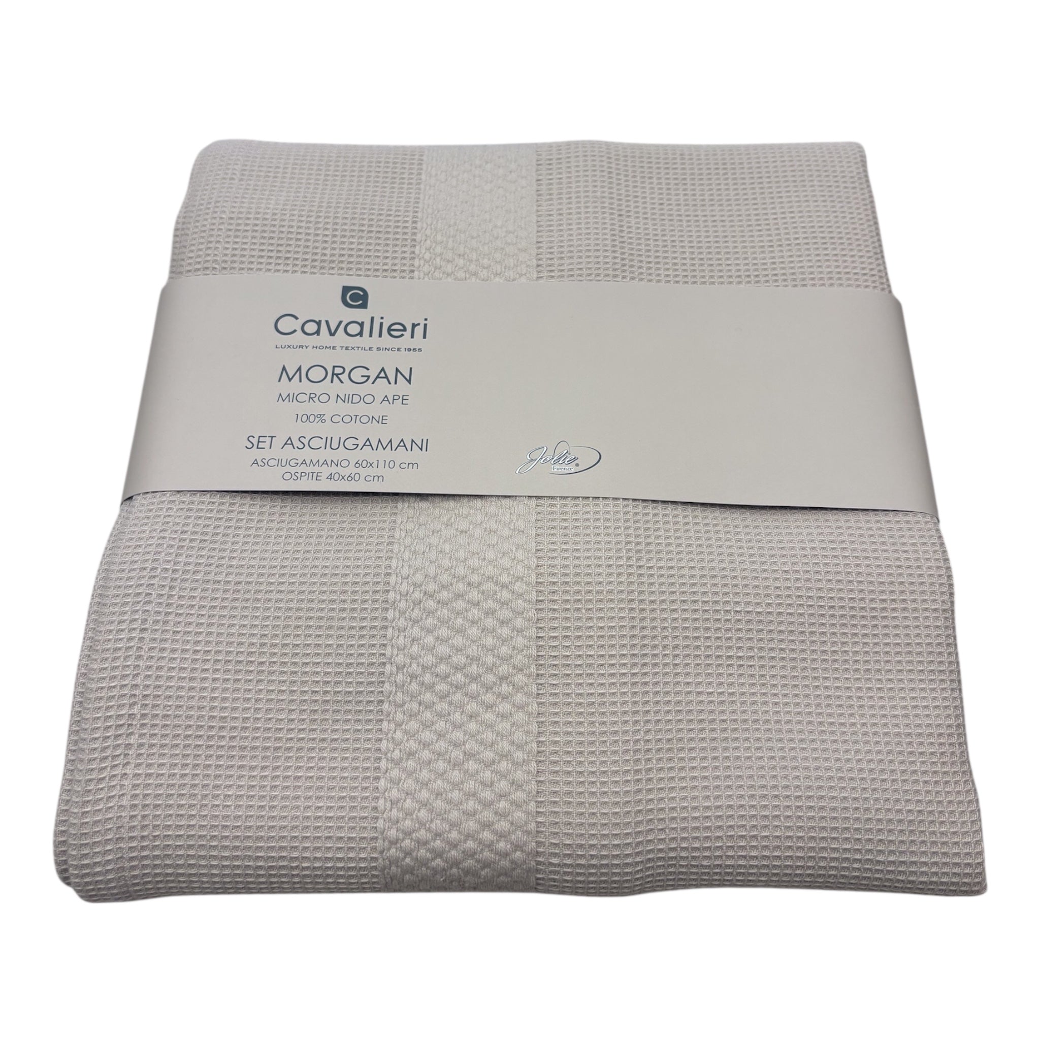 Set asciugamani 1+1 Nido d’ape Morgan Cavalieri var. Grigio