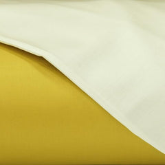 Copripiumino raso di cotone matrimoniale Incanto Riviera Senape Avorio