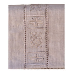 Set asciugamani 1+1 Puro Lino in Punto Antico var. Talco