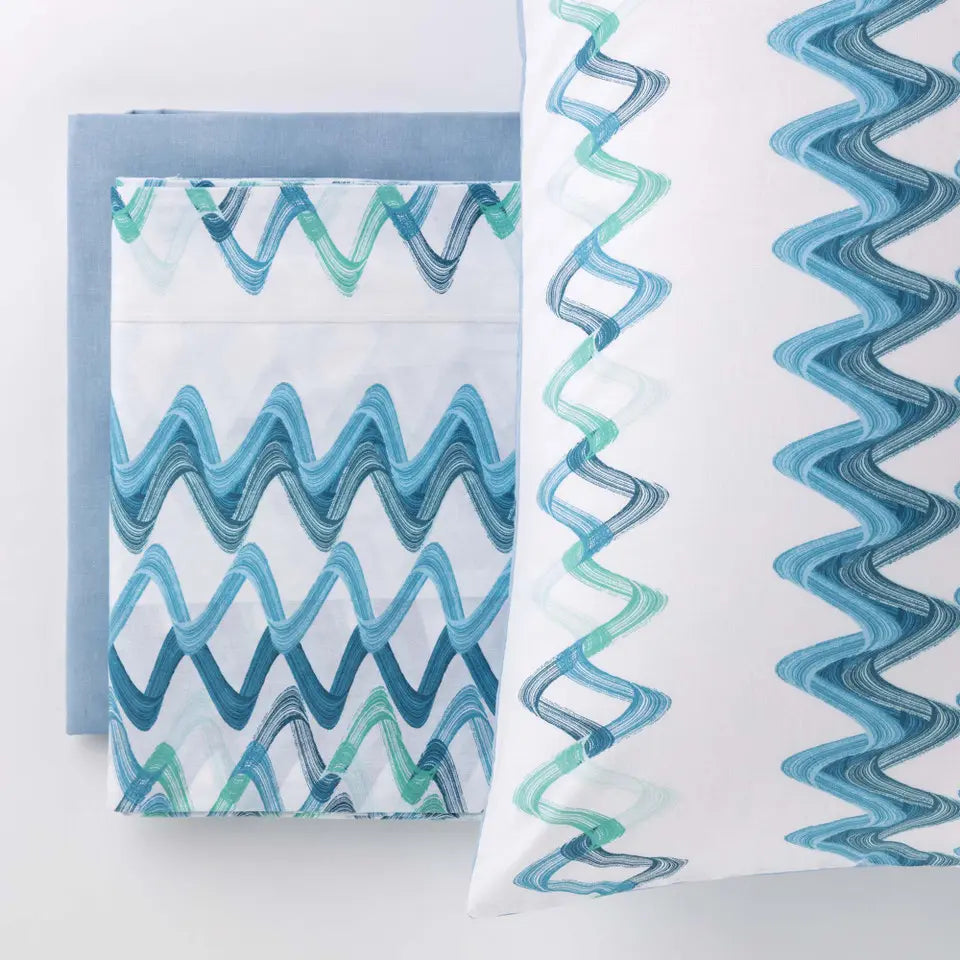 Completo lenzuola copriletto singolo Jambo Riviera var. Blu