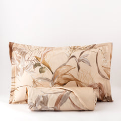 Parure copripiumino Preziosa Reveer in raso puro cotone var. Tortora