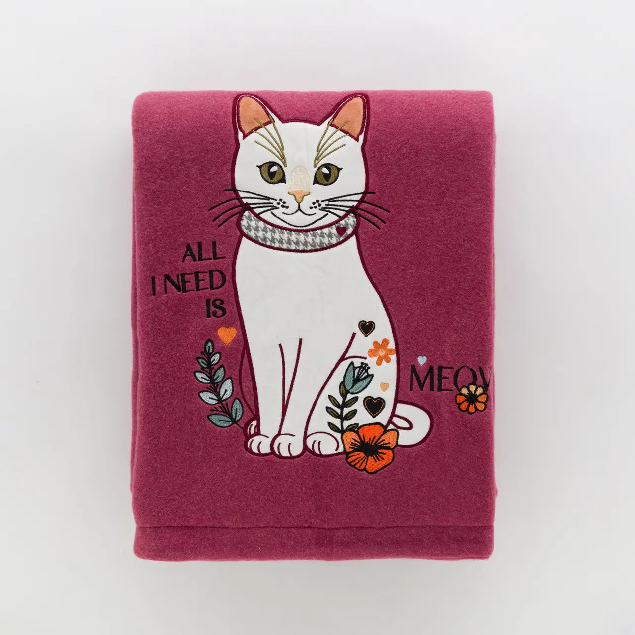 Plaid Paw ricamato Duchessa Riviera var. Viola prugna