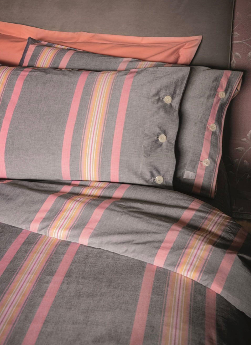 Completo Copripiumino Theo | Bossi | var.05 rosa grigio