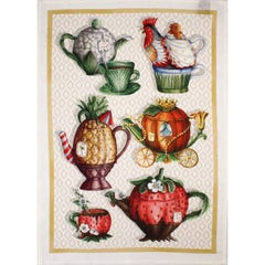 Strofinaccio in Puro Lino dis. Teabreak Tessitura Toscana Telerie