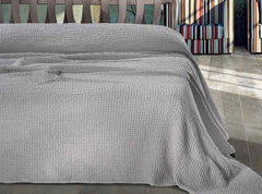 Copriletto Apone in puro cotone Lisbona di Cavalieri Navy