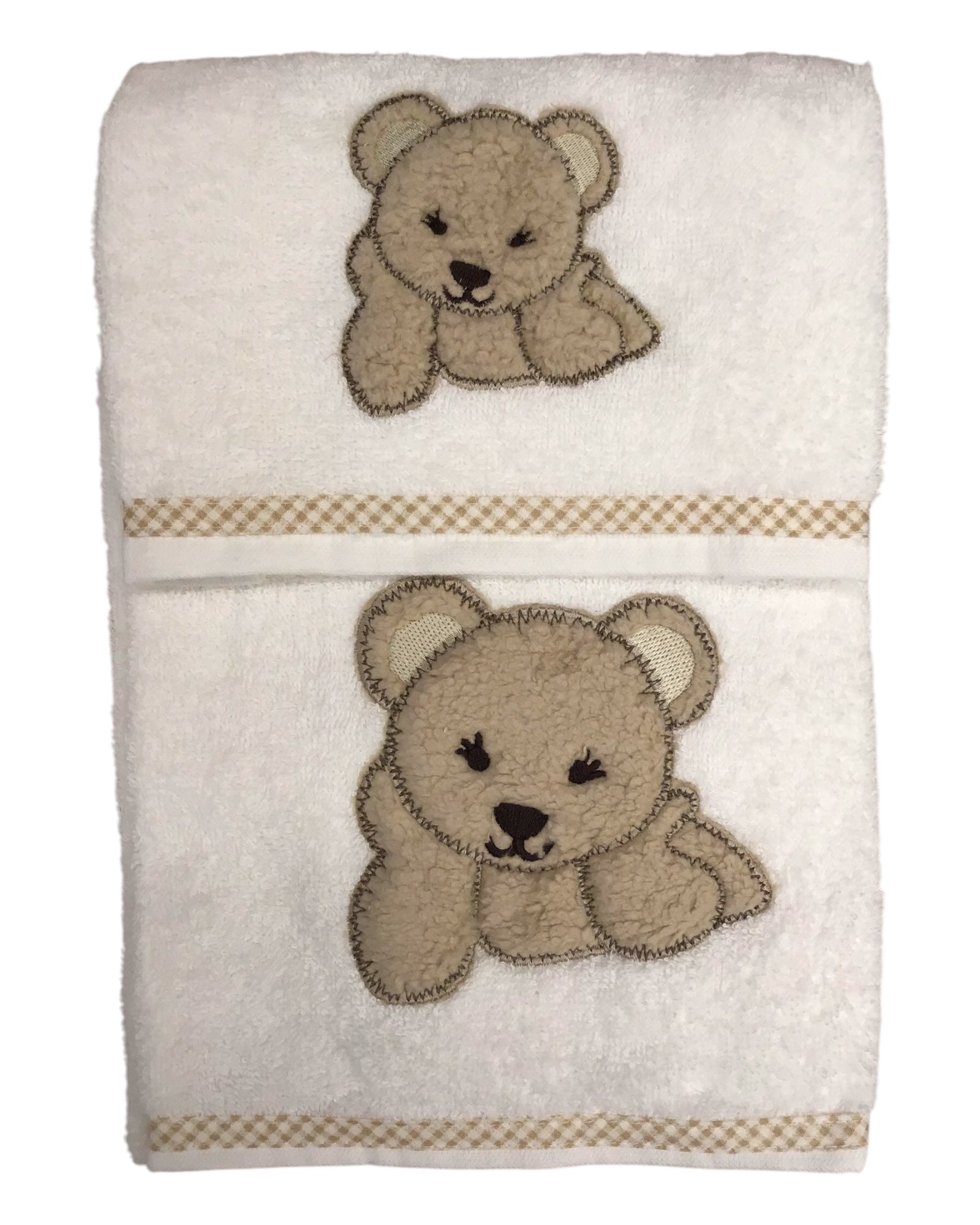 Coppia asciugamano bimbi Orsetto Panna