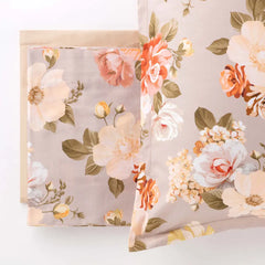 Parure copripiumino Gardenia in raso puro cotone var.beige