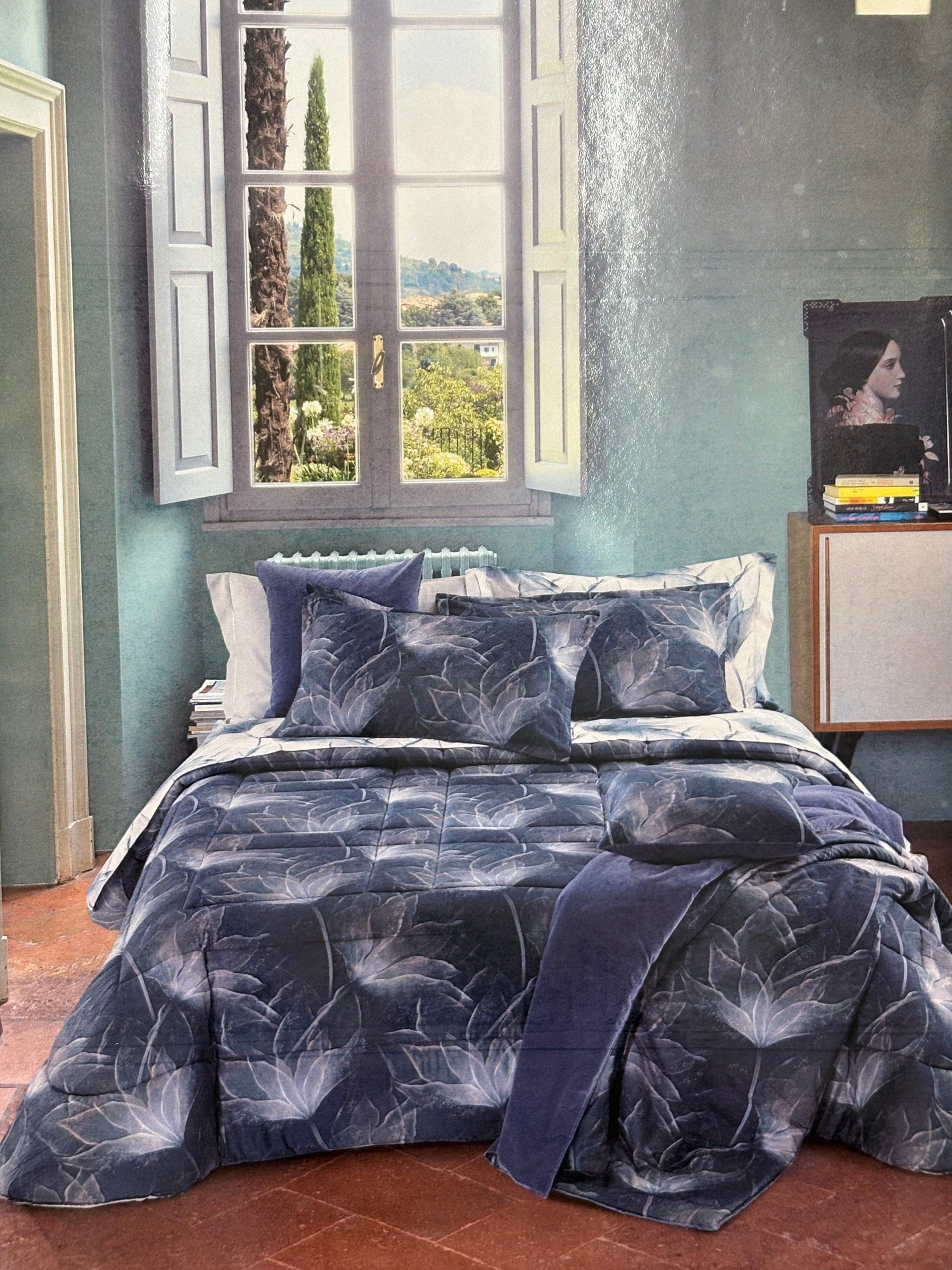 Completo copripiumino matrimoniale Abstract Flower Mirabello