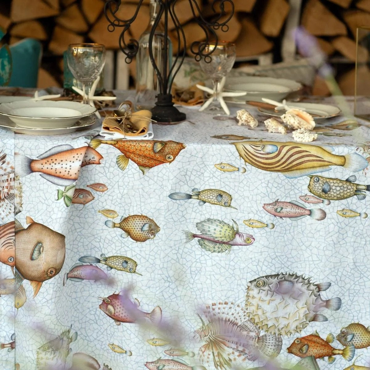 Tovaglia rotonda Puro Lino - REEF  - Tessitura Telerie Toscane -
