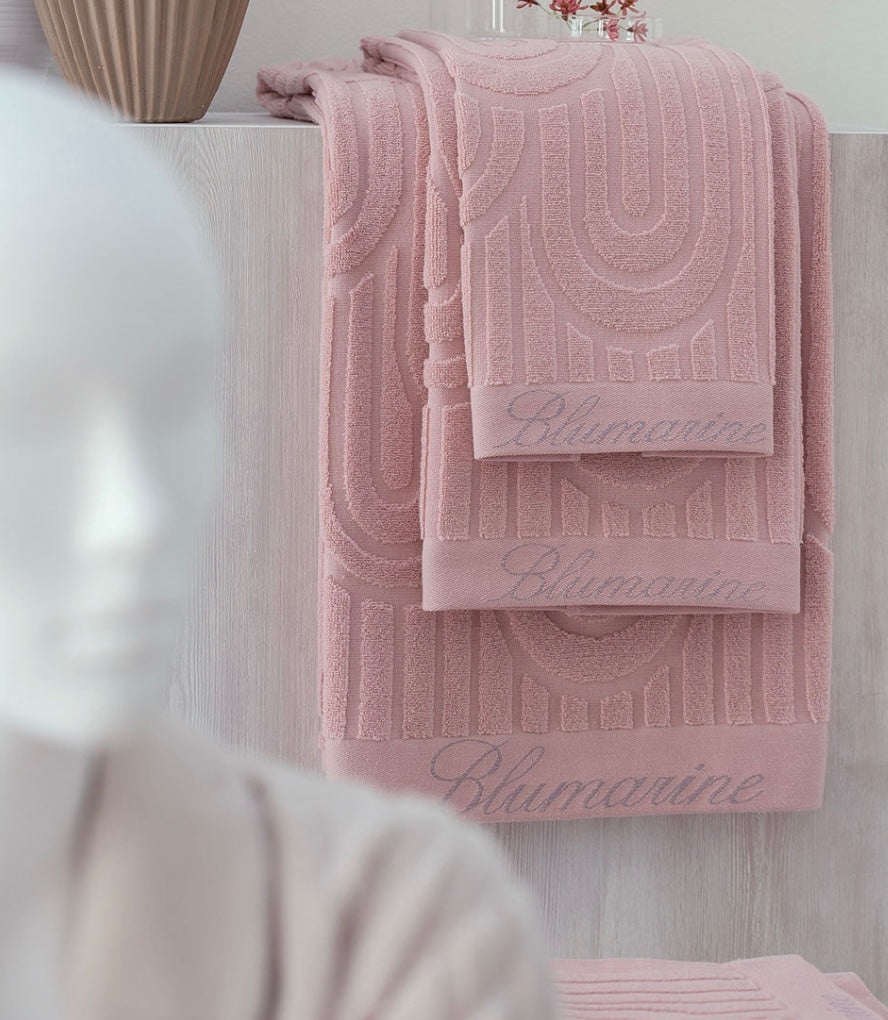 Coppia asciugamano Monogram Blumarine rosa