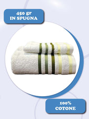 Coppia asciugamani Malizia Daltex Bianco Verde