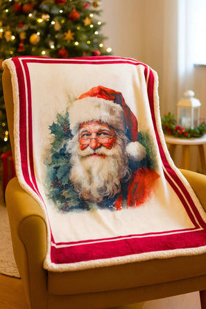 Plaid natalizio Christmas is Coming dis. Babbo Natale