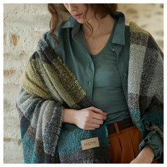 Plaid Bouclé Fazzini var. Verde/Petrolio