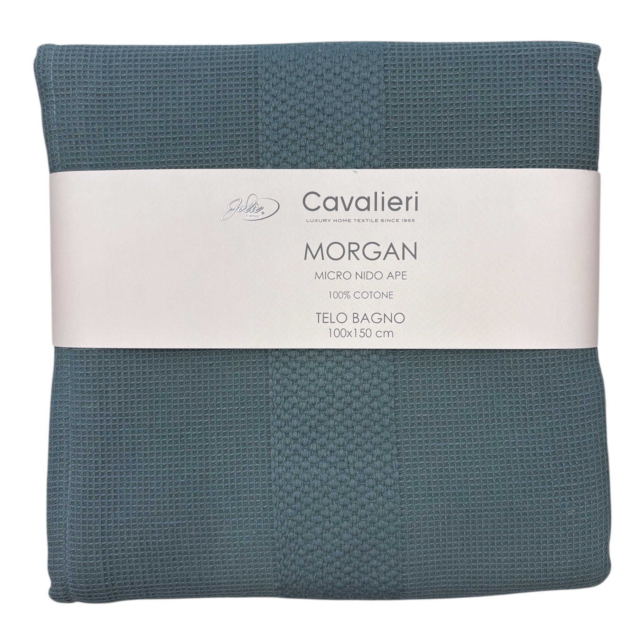 Set asciugamani 1+1 Nido d’ape Morgan Cavalieri var. Muschio