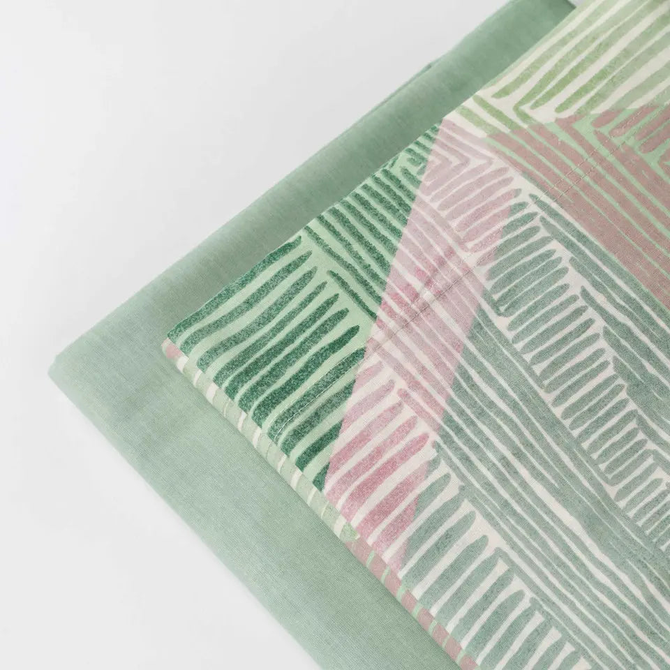 Completo lenzuola copriletto singolo Goya var. Verde