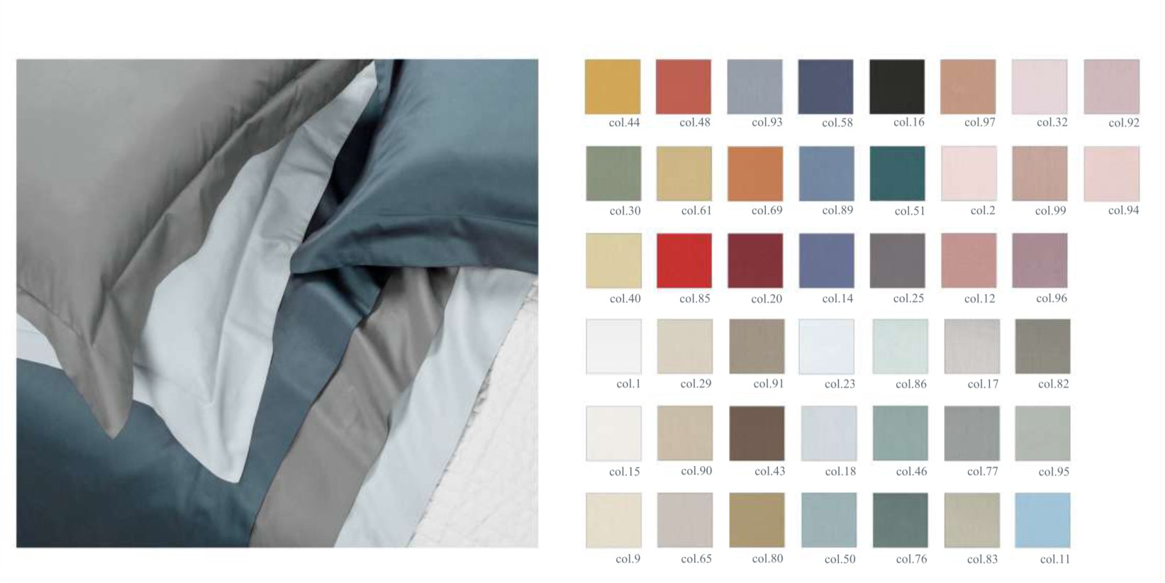 Completo Letto Raso di Cotone Dea Home Collection Avorio col. 89 indaco